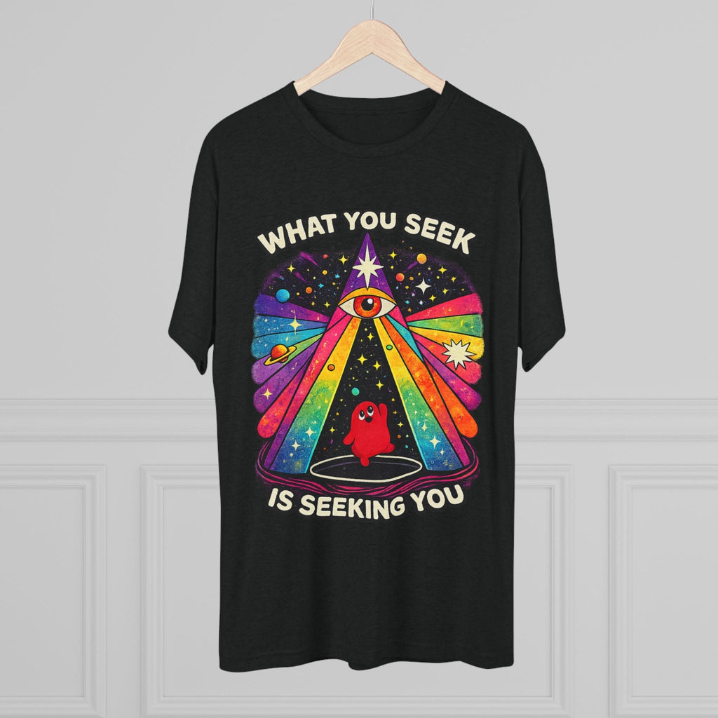 Mystical Rainbow Eye Tee — "What You Seek Is Seeking You" Graphic T-Shirt Printify