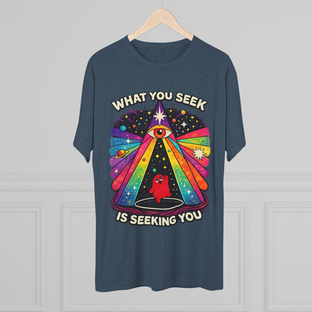 Mystical Rainbow Eye Tee — "What You Seek Is Seeking You" Graphic T-Shirt Printify
