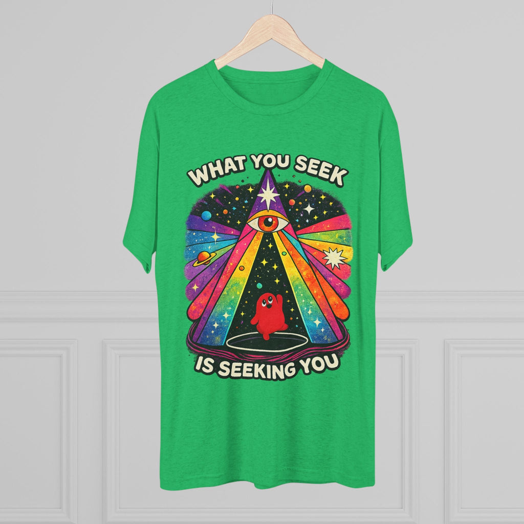 Mystical Rainbow Eye Tee — "What You Seek Is Seeking You" Graphic T-Shirt Printify