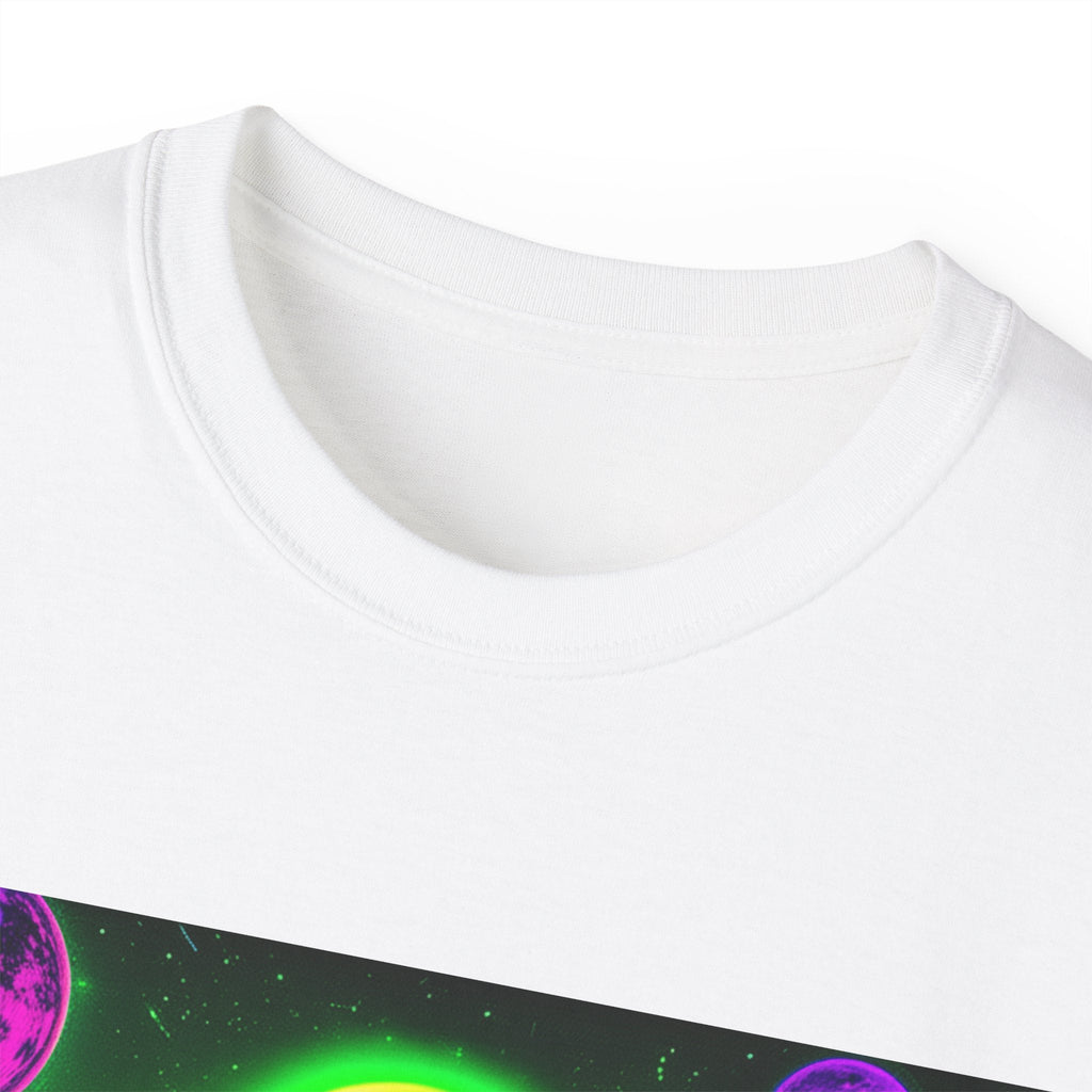 Cosmic Alien UFO Graphic T-Shirt | Neon Sci-Fi Streetwear Tee Printify