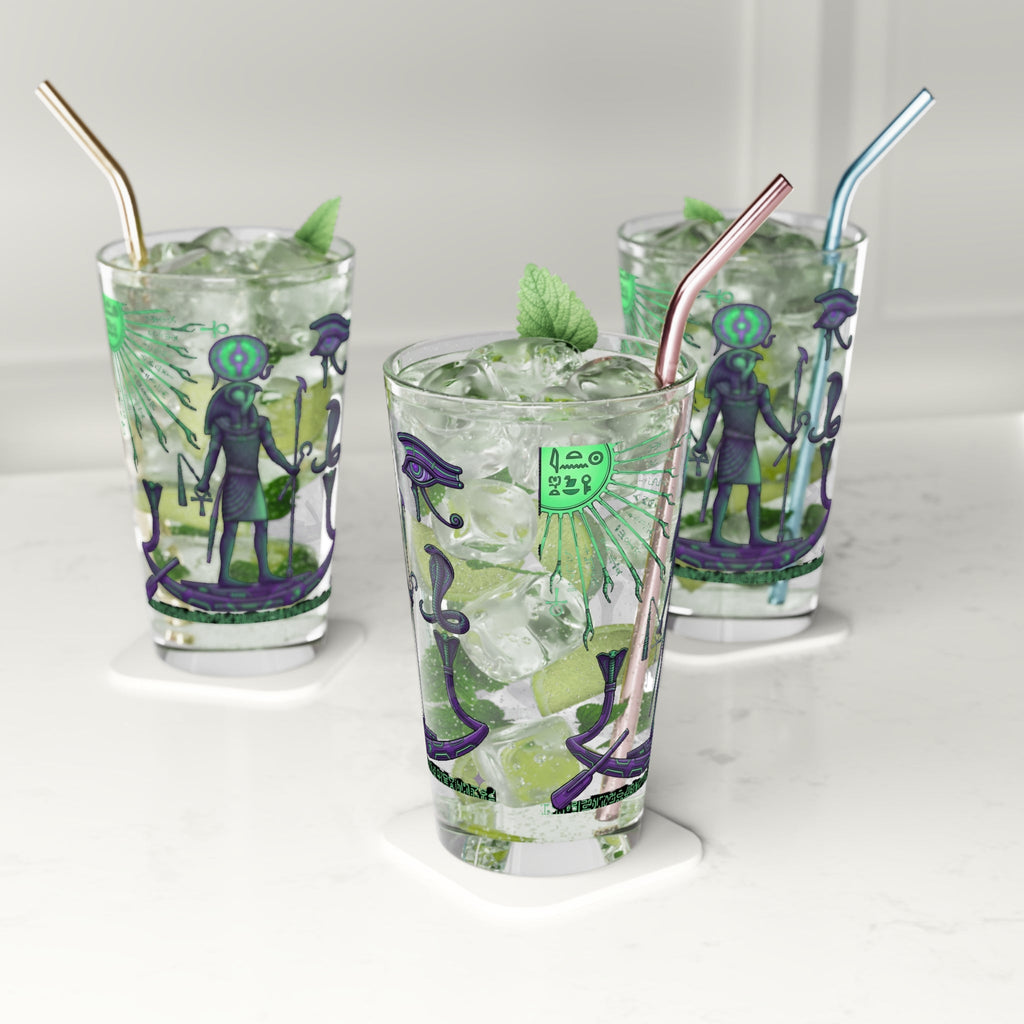 Neon Anubis Pint Glass — Ancient Frequency 16oz