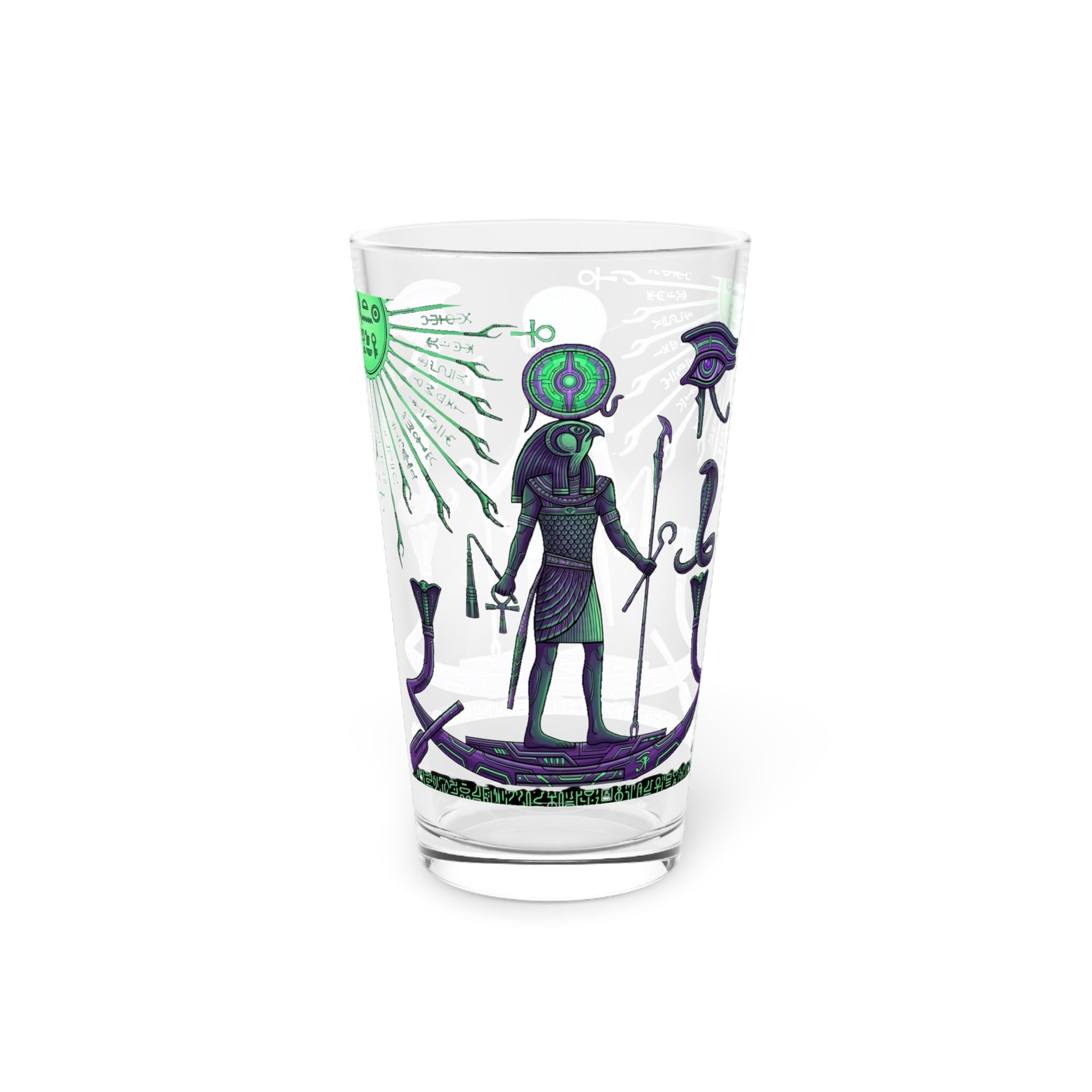 Neon Anubis Pint Glass — Ancient Frequency 16oz