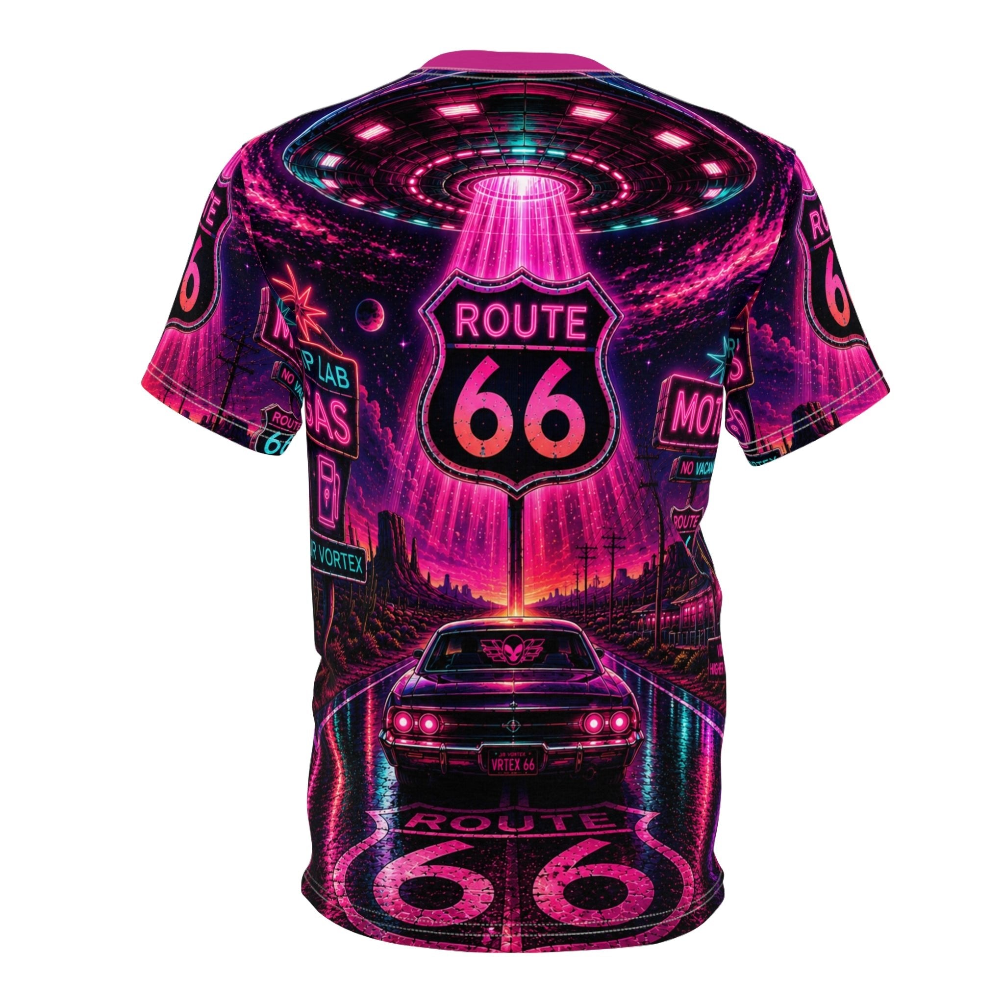 Neon Vortex Route 66 AOP Tee