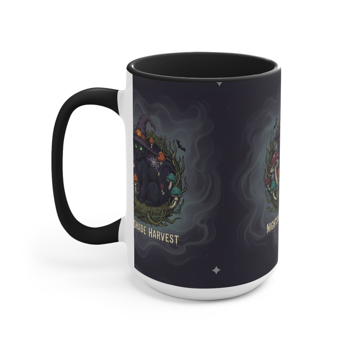 Nightshade Harvest Cat Mug — Witchy Halloween Coffee Cup