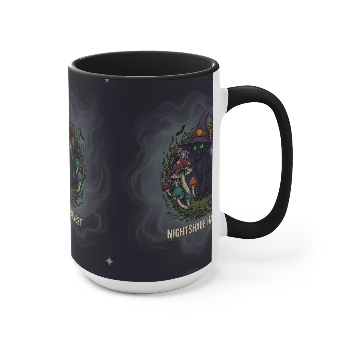 Nightshade Harvest Cat Mug — Witchy Halloween Coffee Cup