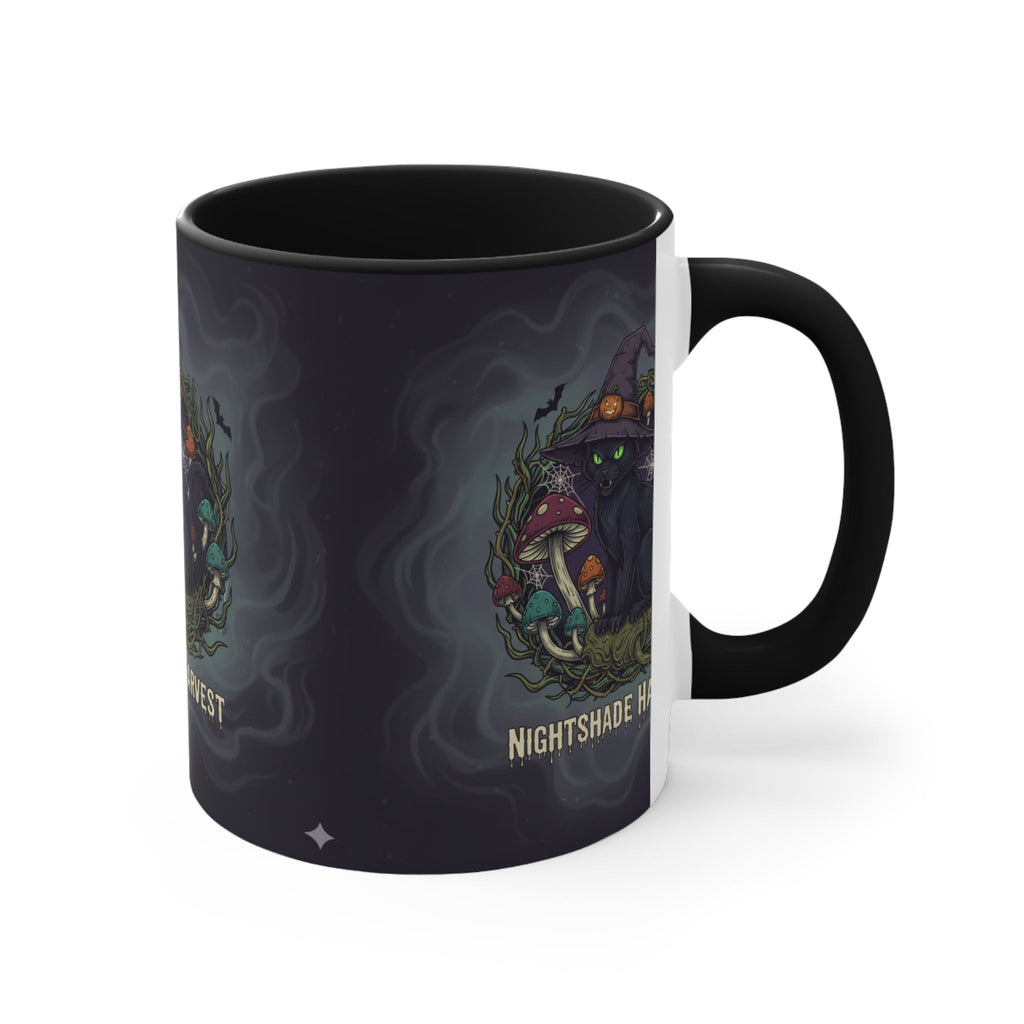 Nightshade Harvest Cat Mug — Witchy Halloween Coffee Cup
