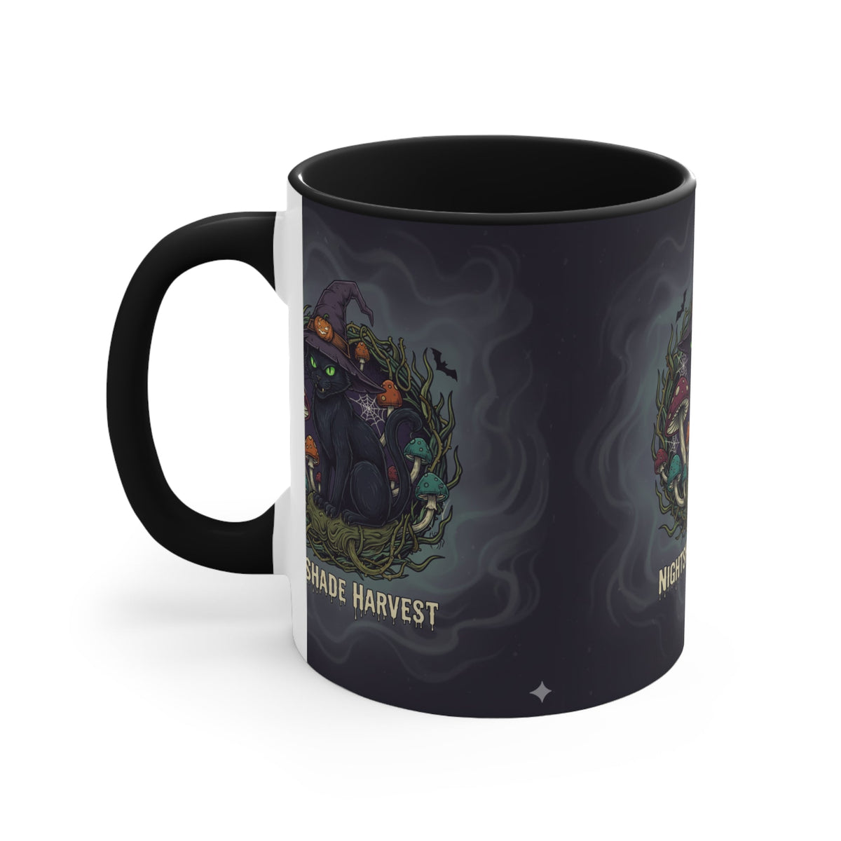Nightshade Harvest Cat Mug — Witchy Halloween Coffee Cup