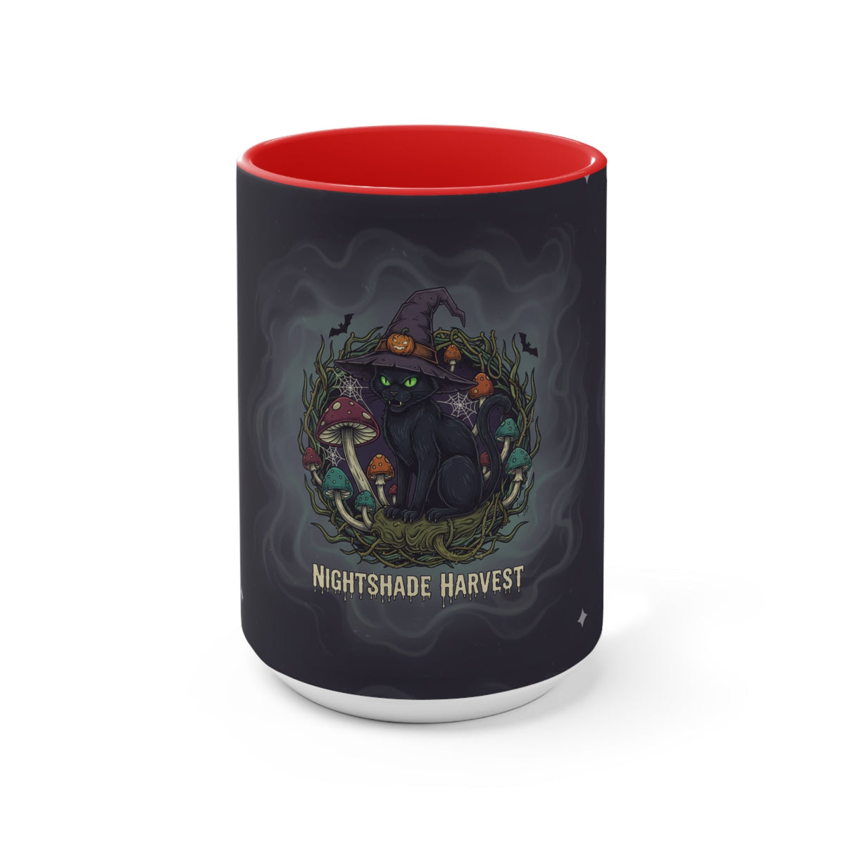 Nightshade Harvest Cat Mug — Witchy Halloween Coffee Cup