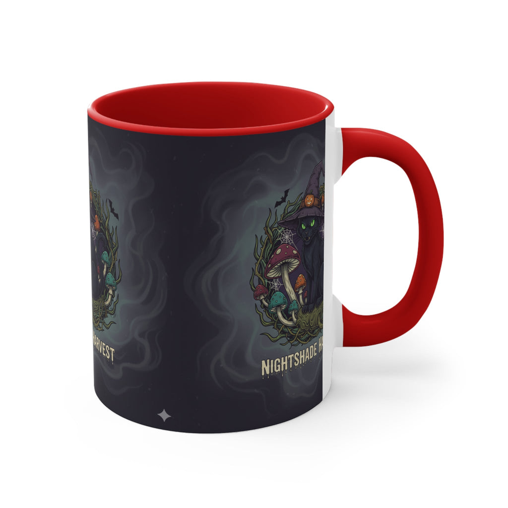 Nightshade Harvest Cat Mug — Witchy Halloween Coffee Cup