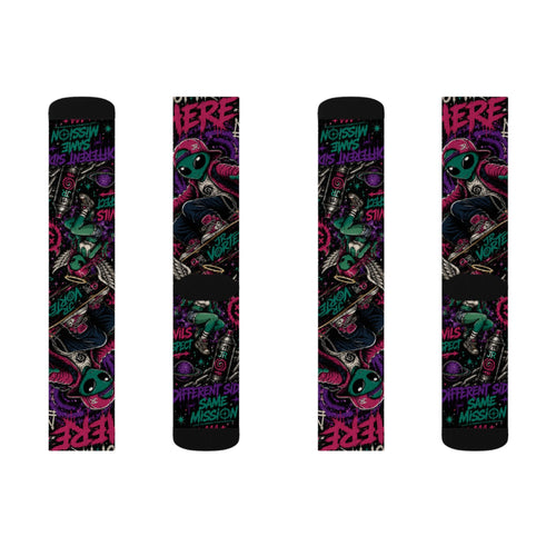 Not From Here — Graffiti Alien Socks