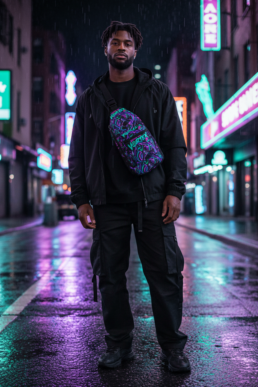 Shot 1 — Black man, urban night