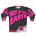 Not Of This Earth Pink All-Over Print Sweatshirt | Cosmic Streetwear Crewneck Printify