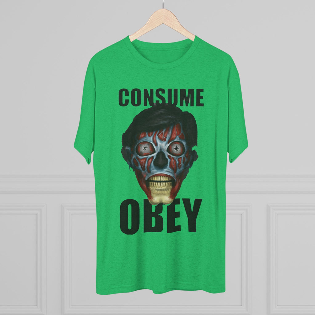 Obey Consume Alien Skull Tee — Dystopian Sci‑Fi Graphic T-Shirt Printify