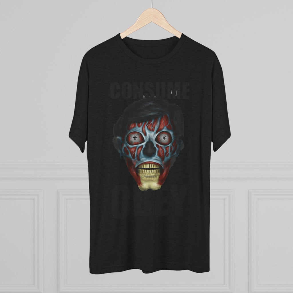 Obey Consume Alien Skull Tee — Dystopian Sci‑Fi Graphic T-Shirt Printify
