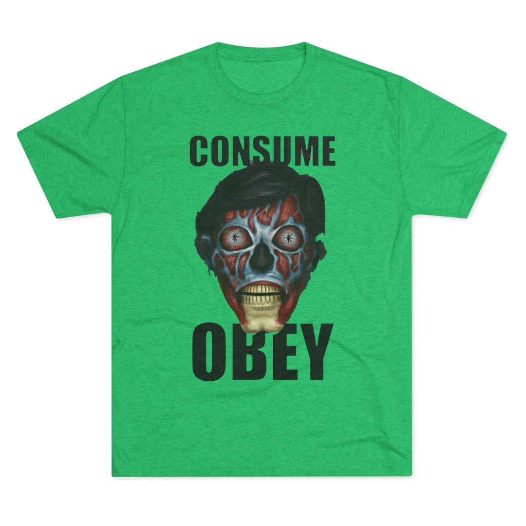 Obey Consume Alien Skull Tee — Dystopian Sci‑Fi Graphic T-Shirt Printify