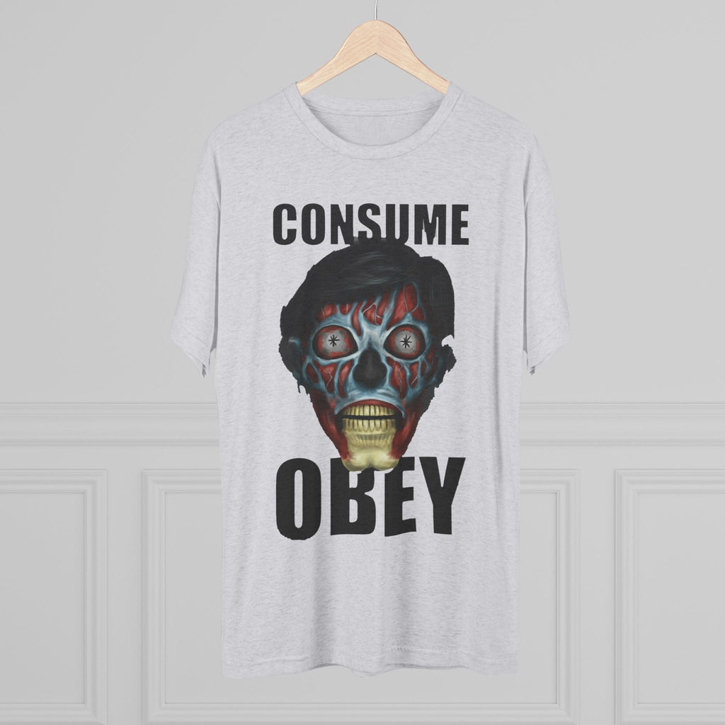 Obey Consume Alien Skull Tee — Dystopian Sci‑Fi Graphic T-Shirt Printify