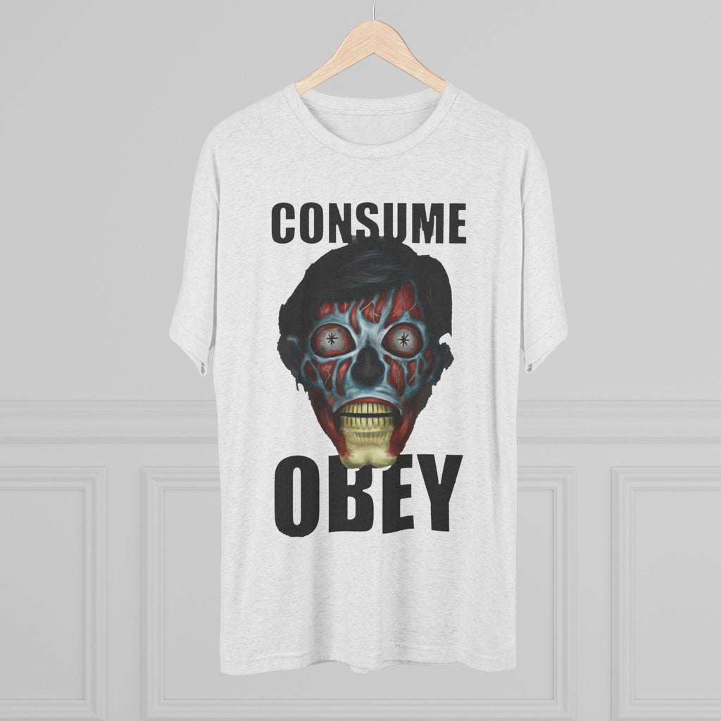 Obey Consume Alien Skull Tee — Dystopian Sci‑Fi Graphic T-Shirt Printify