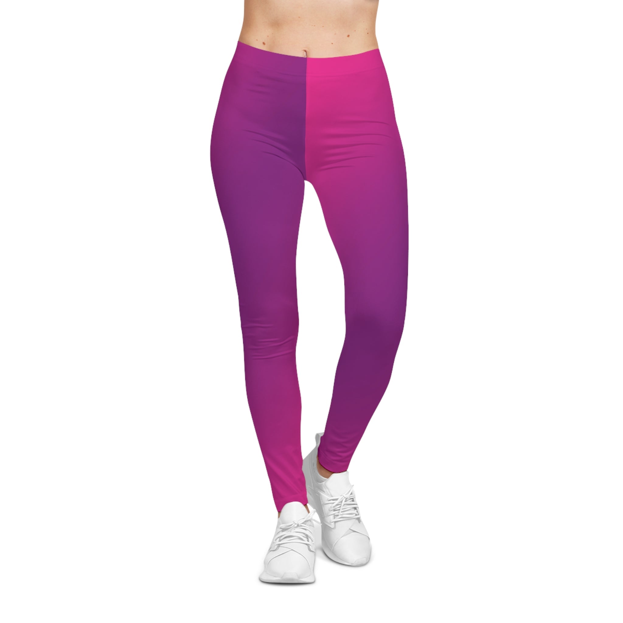 Ombre Pink Purple Women's Leggings — Gradient AOP Activewear Printify
