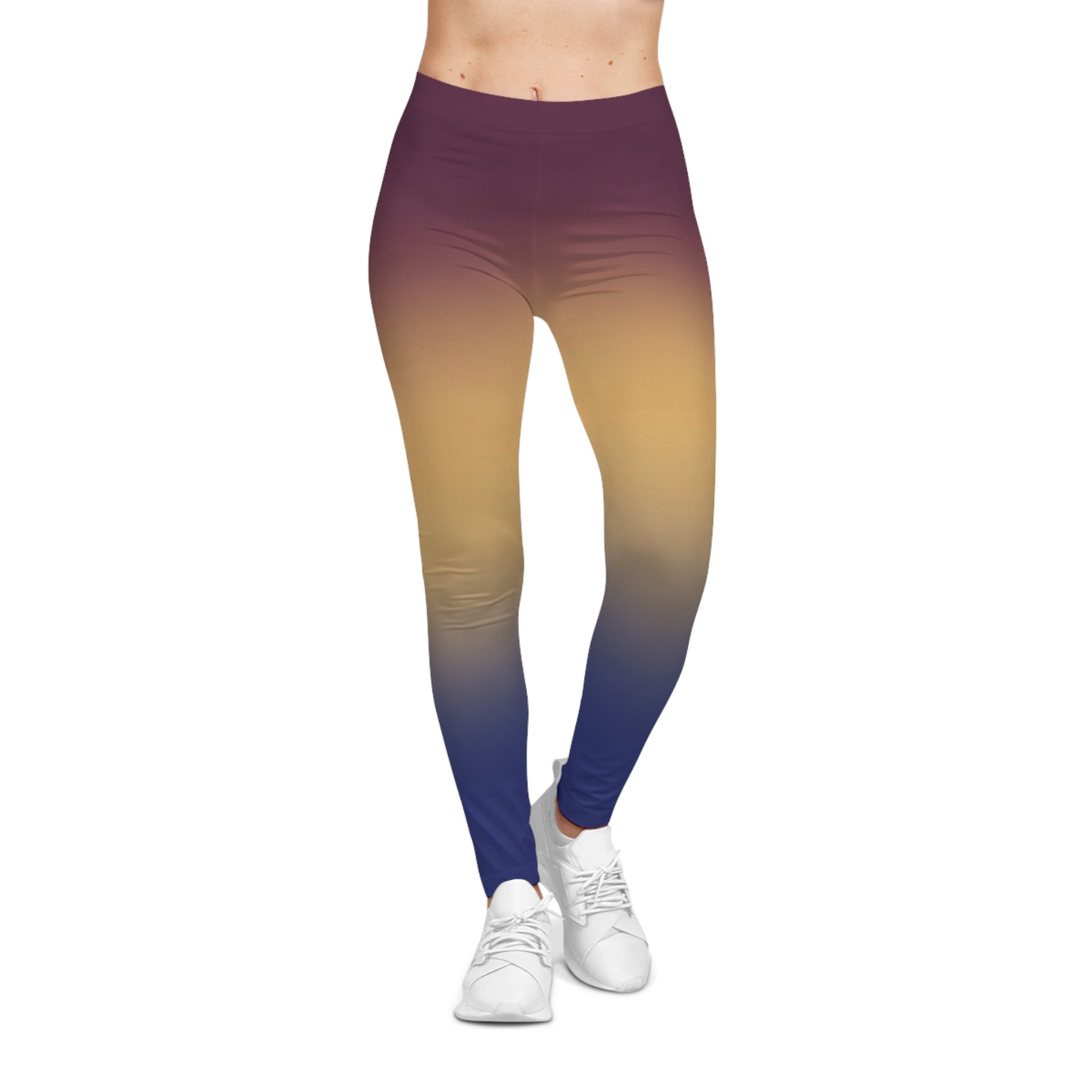 Ombre Sunset Leggings — Women's Gradient Casual Leggings Printify
