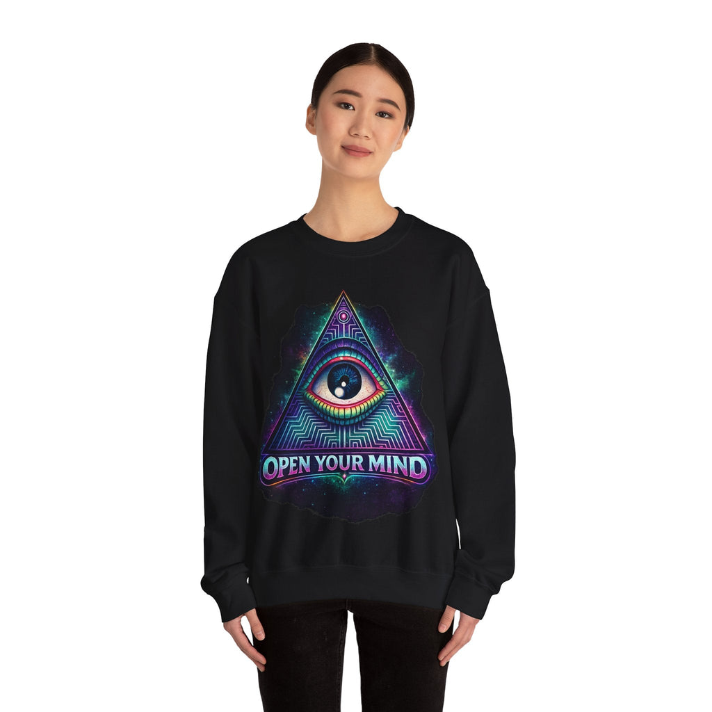 Open Your Mind Triangle Eye Sweatshirt Printify