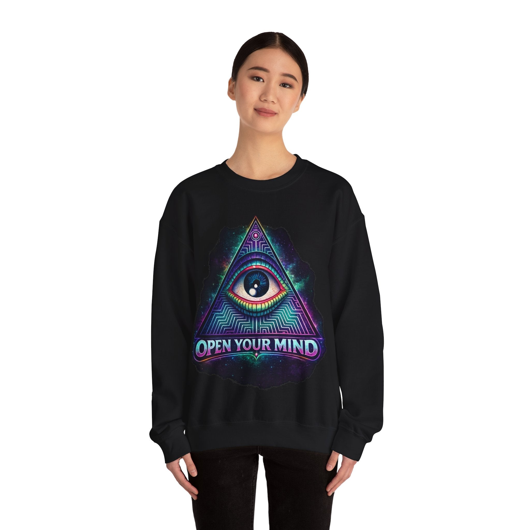 Open Your Mind Triangle Eye Sweatshirt Printify