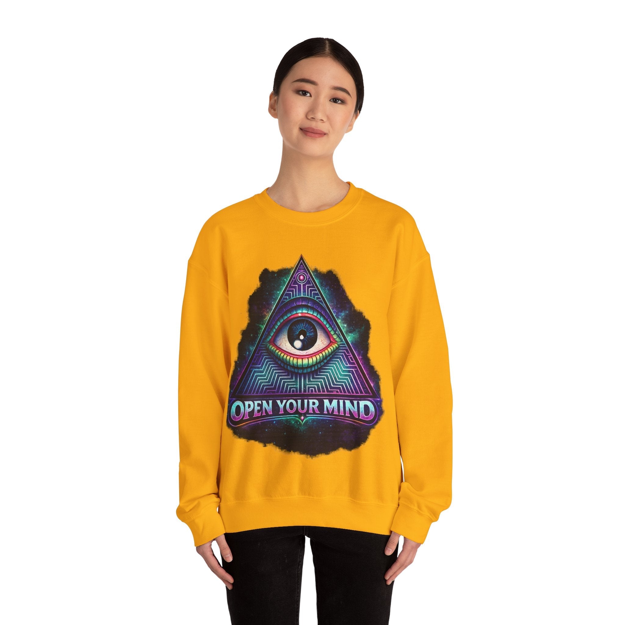 Open Your Mind Triangle Eye Sweatshirt Printify