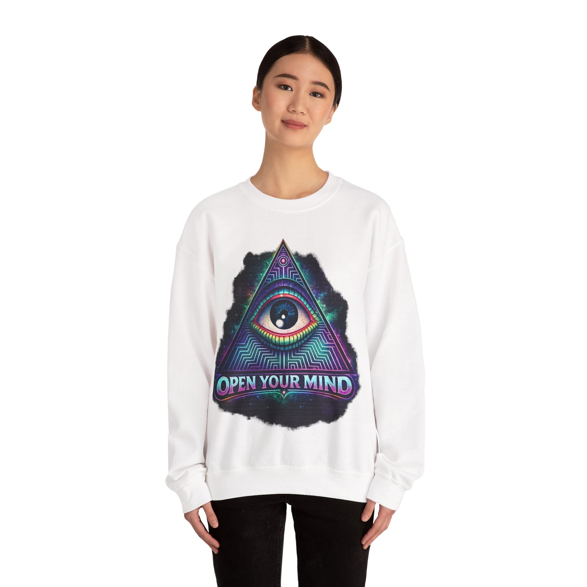 Open Your Mind Triangle Eye Sweatshirt Printify