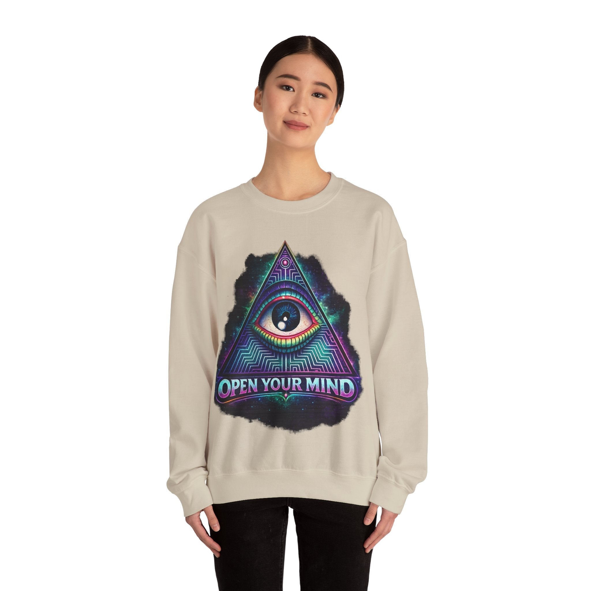 Open Your Mind Triangle Eye Sweatshirt Printify