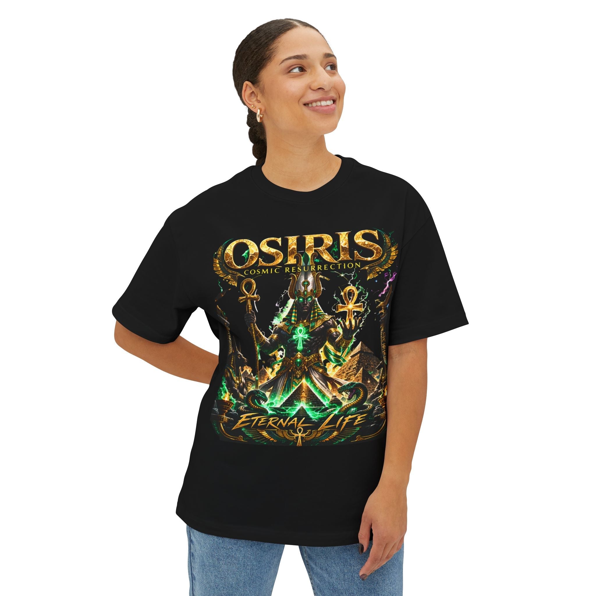Osiris Cosmic Resurrection Tee — Eternal Life Egyptian God