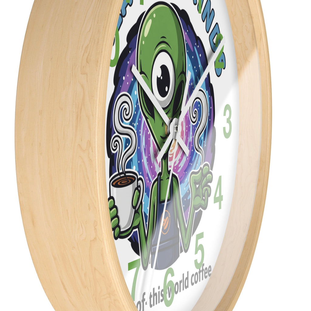 Galaxy Grinds Alien Wall Clock – Out-Of-This-World Coffee Decor Printify