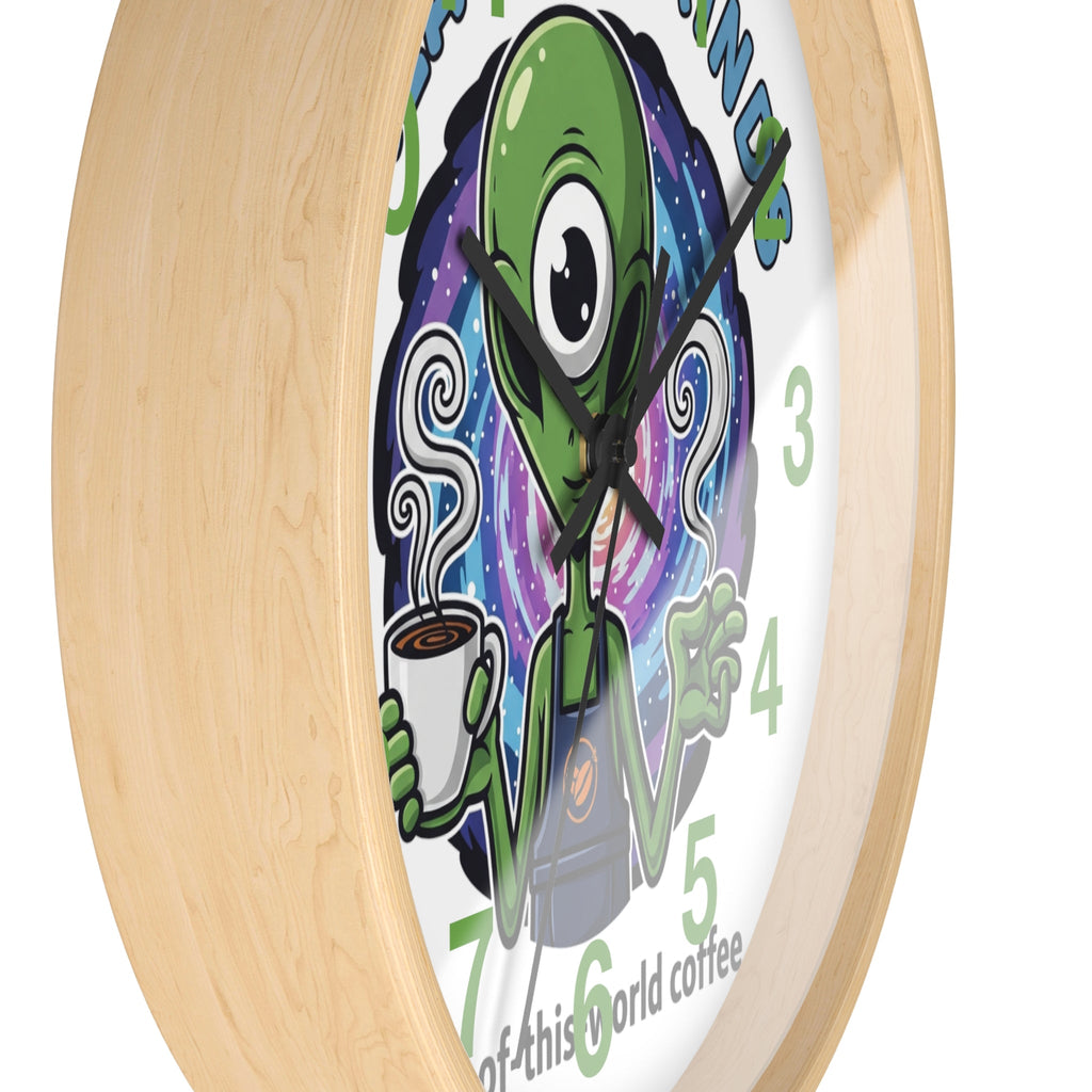 Galaxy Grinds Alien Wall Clock – Out-Of-This-World Coffee Decor Printify
