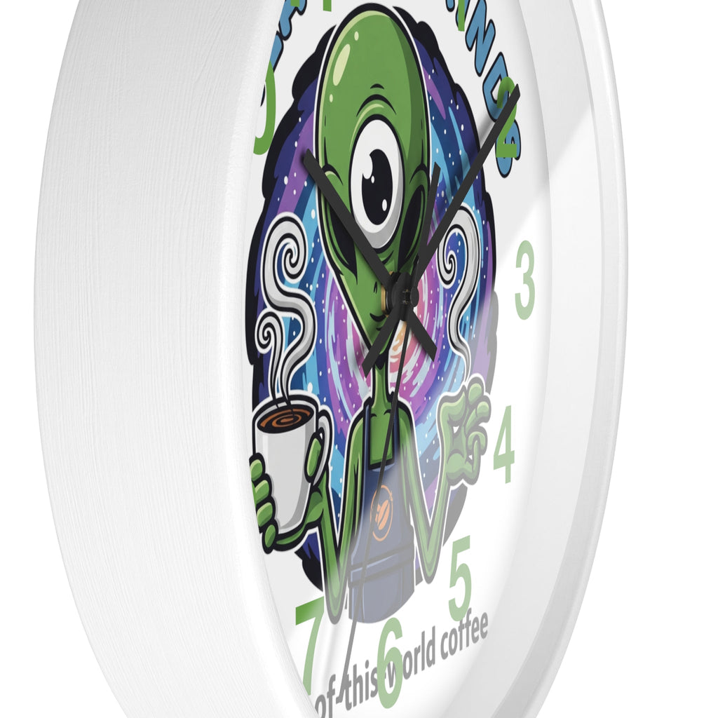 Galaxy Grinds Alien Wall Clock – Out-Of-This-World Coffee Decor Printify