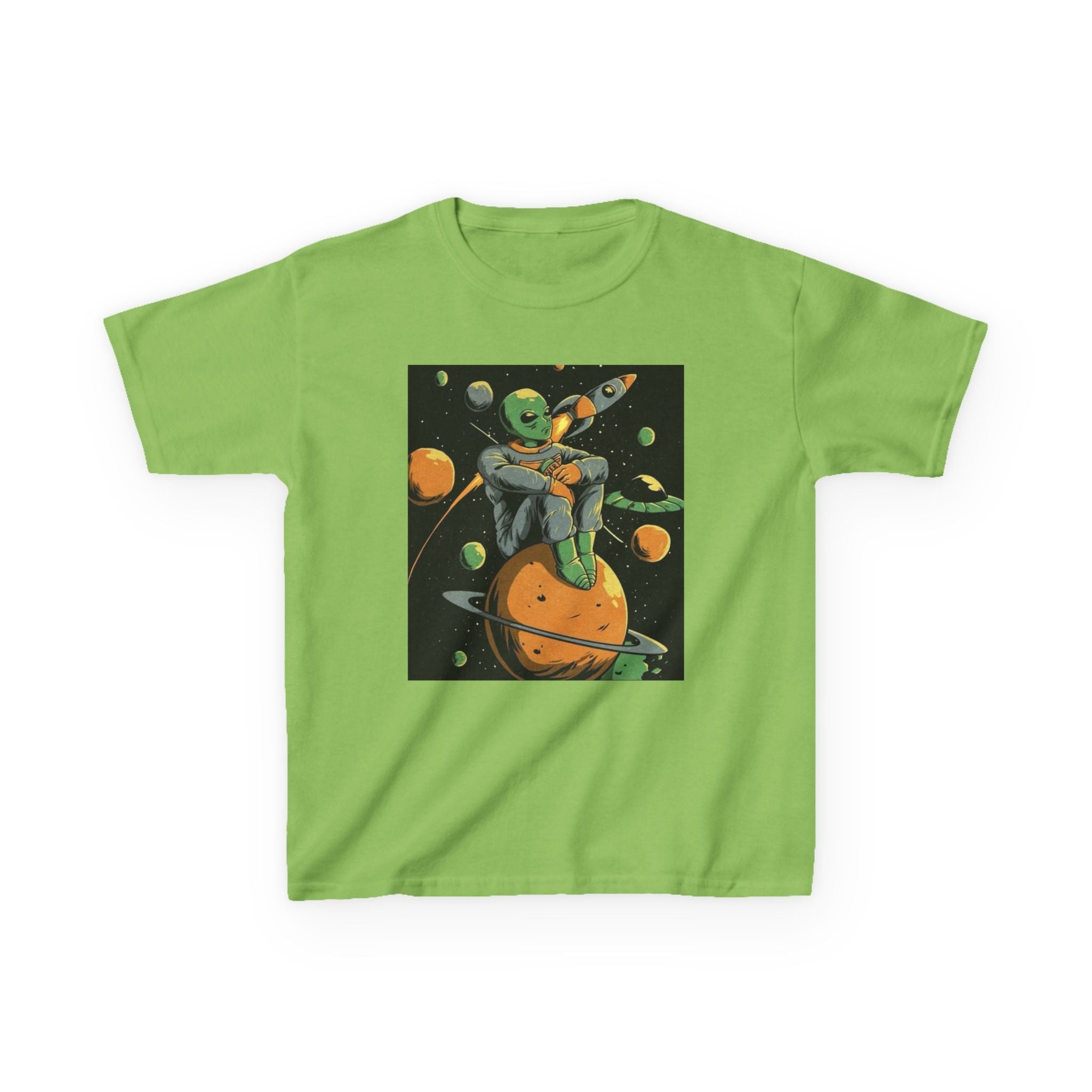 Outer Space Alien Kids Tee - Fun & Colorful Galaxy Design for Young Explorers Printify