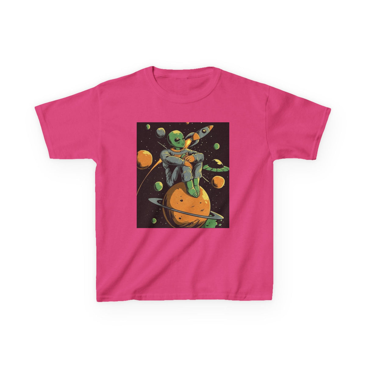 Outer Space Alien Kids Tee - Fun & Colorful Galaxy Design for Young Explorers Printify