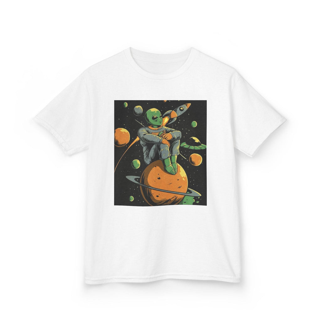 Outer Space Alien Kids Tee - Fun & Colorful Galaxy Design for Young Explorers Printify