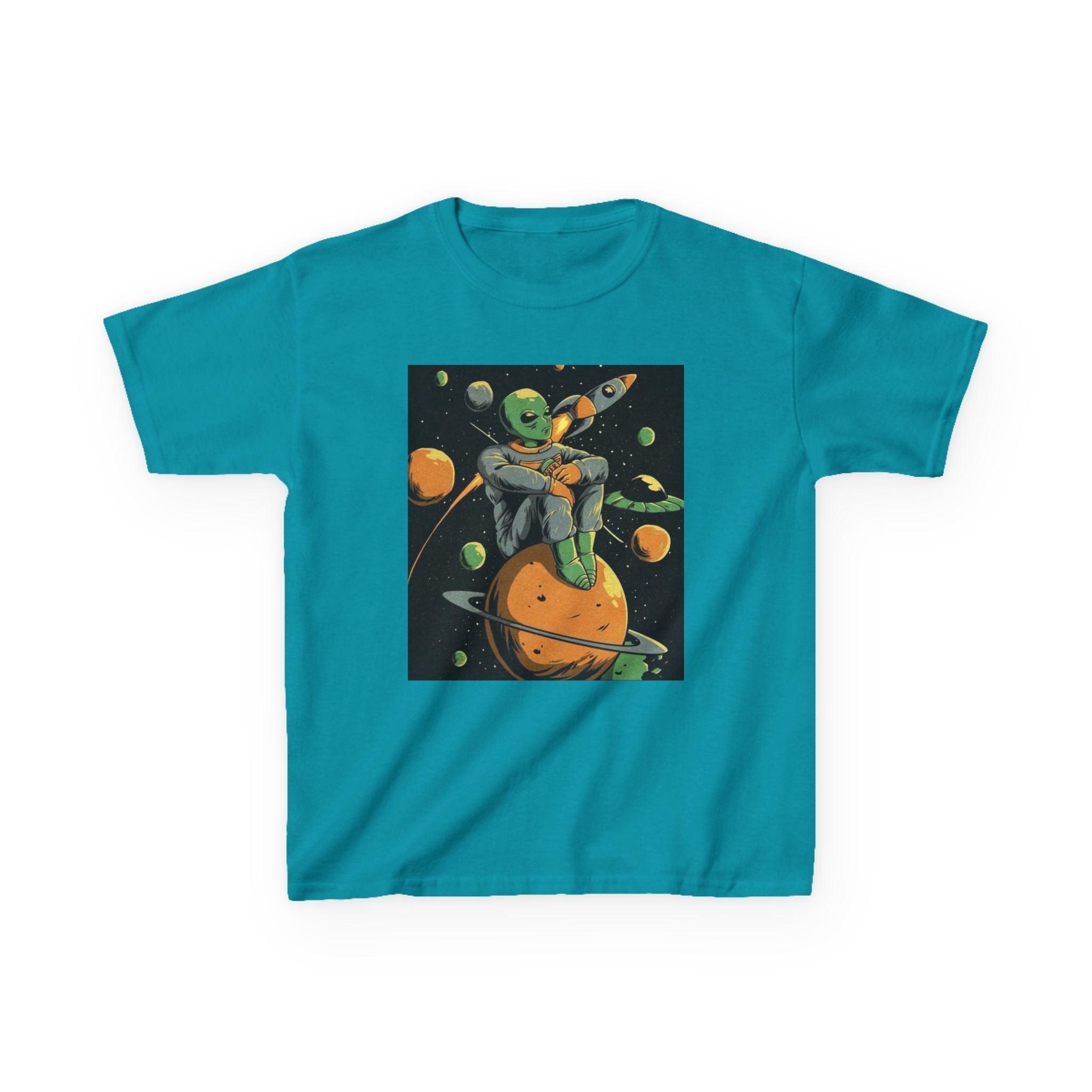 Outer Space Alien Kids Tee - Fun & Colorful Galaxy Design for Young Explorers Printify