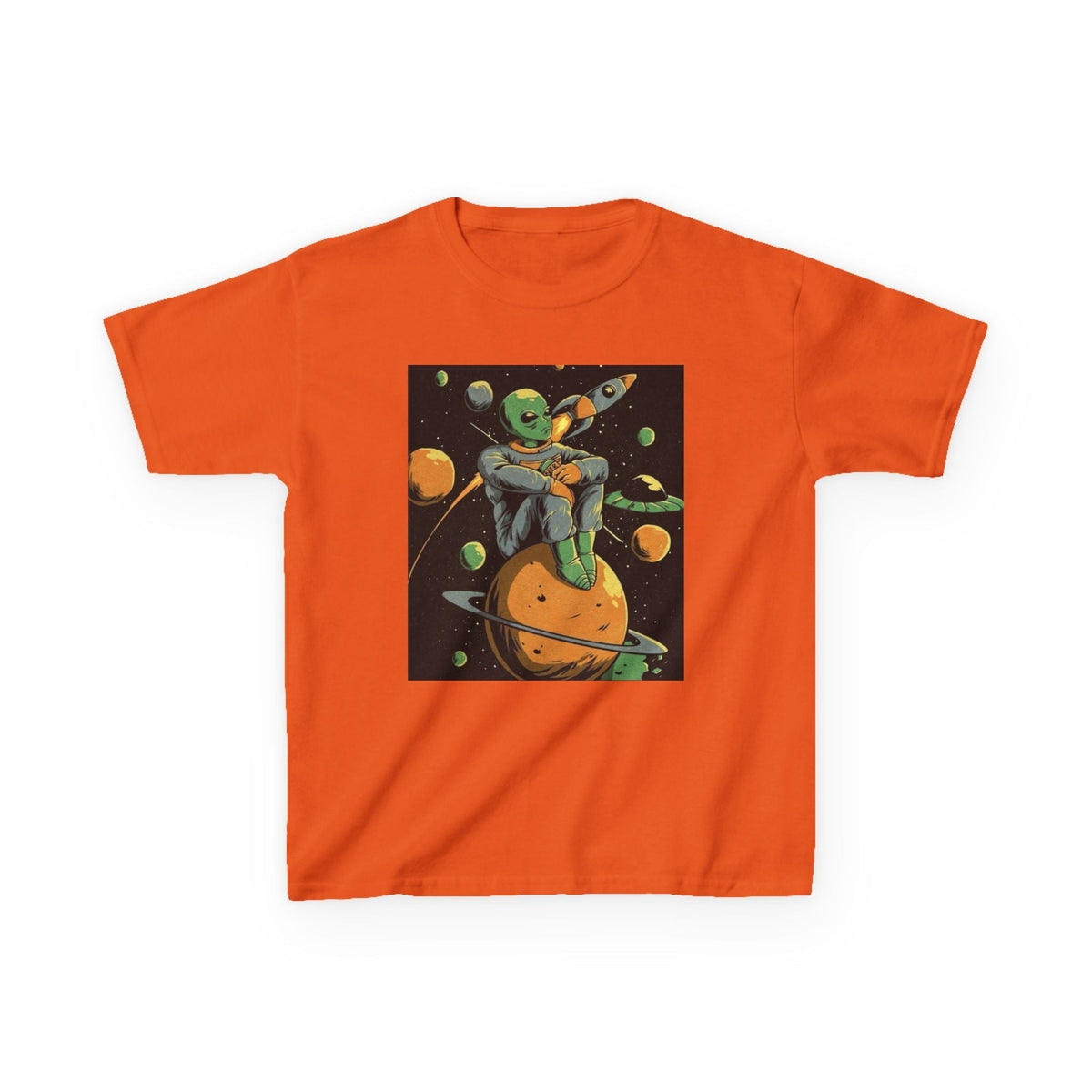 Outer Space Alien Kids Tee - Fun & Colorful Galaxy Design for Young Explorers Printify
