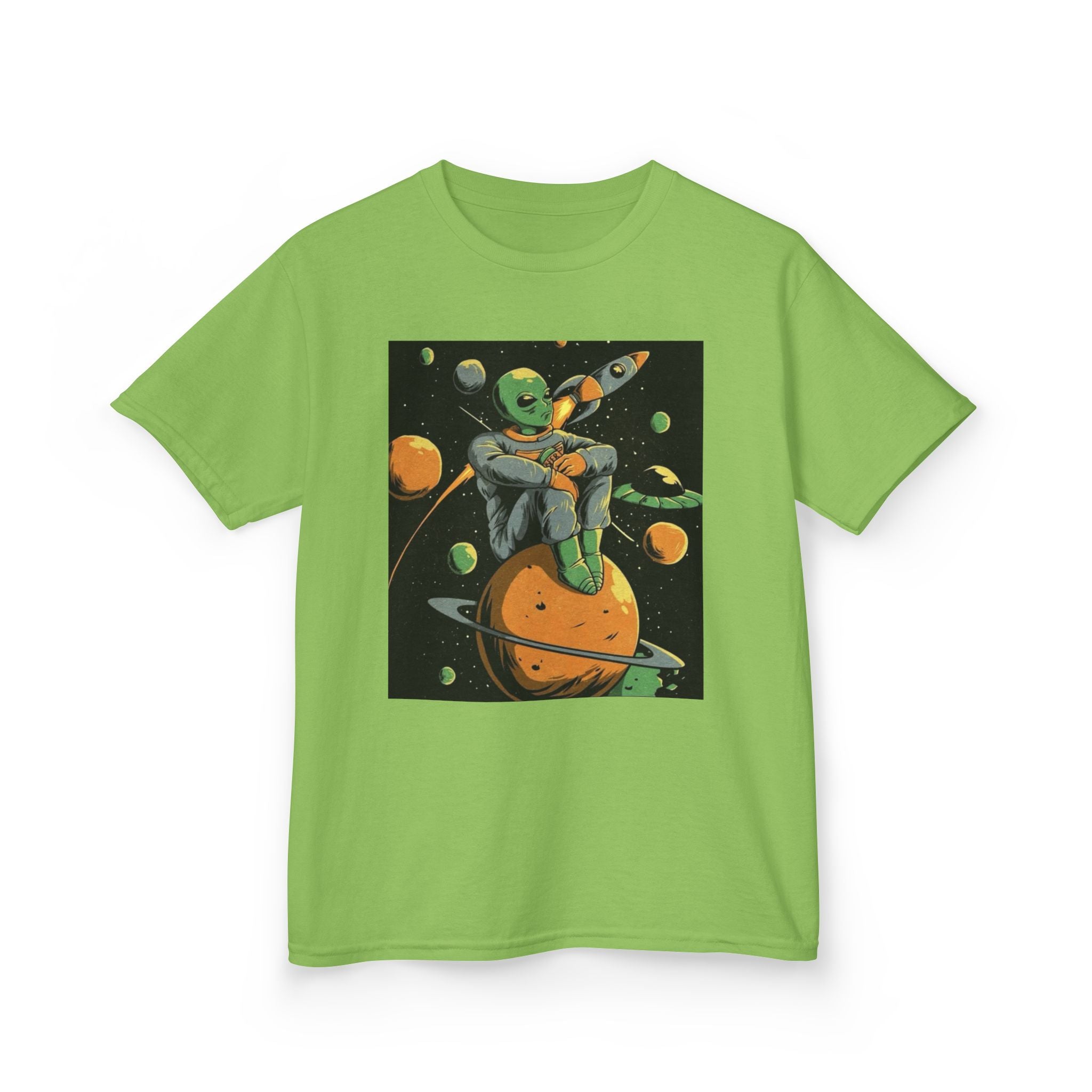 Outer Space Alien Kids Tee - Fun & Colorful Galaxy Design for Young Explorers Printify