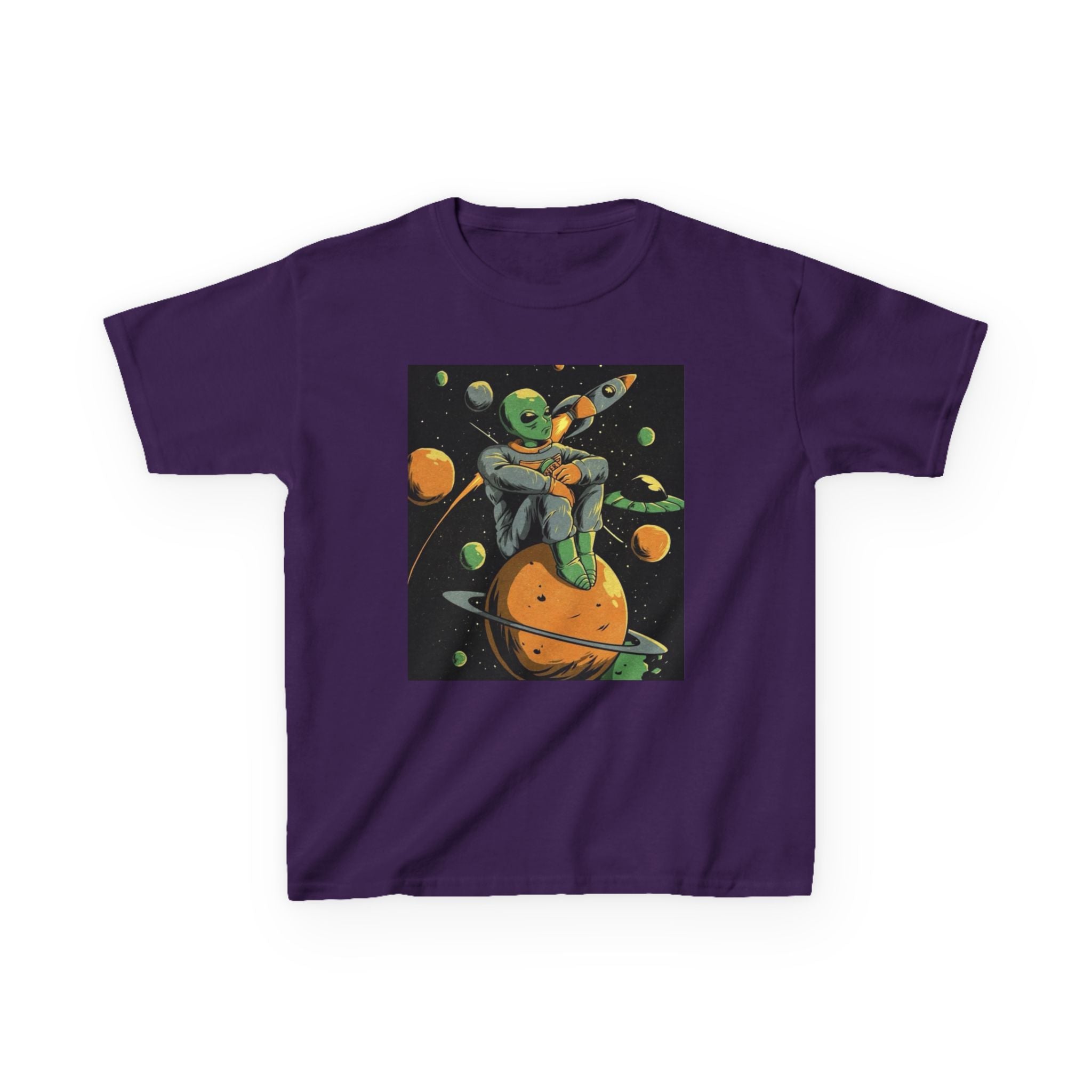 Outer Space Alien Kids Tee - Fun & Colorful Galaxy Design for Young Explorers Printify