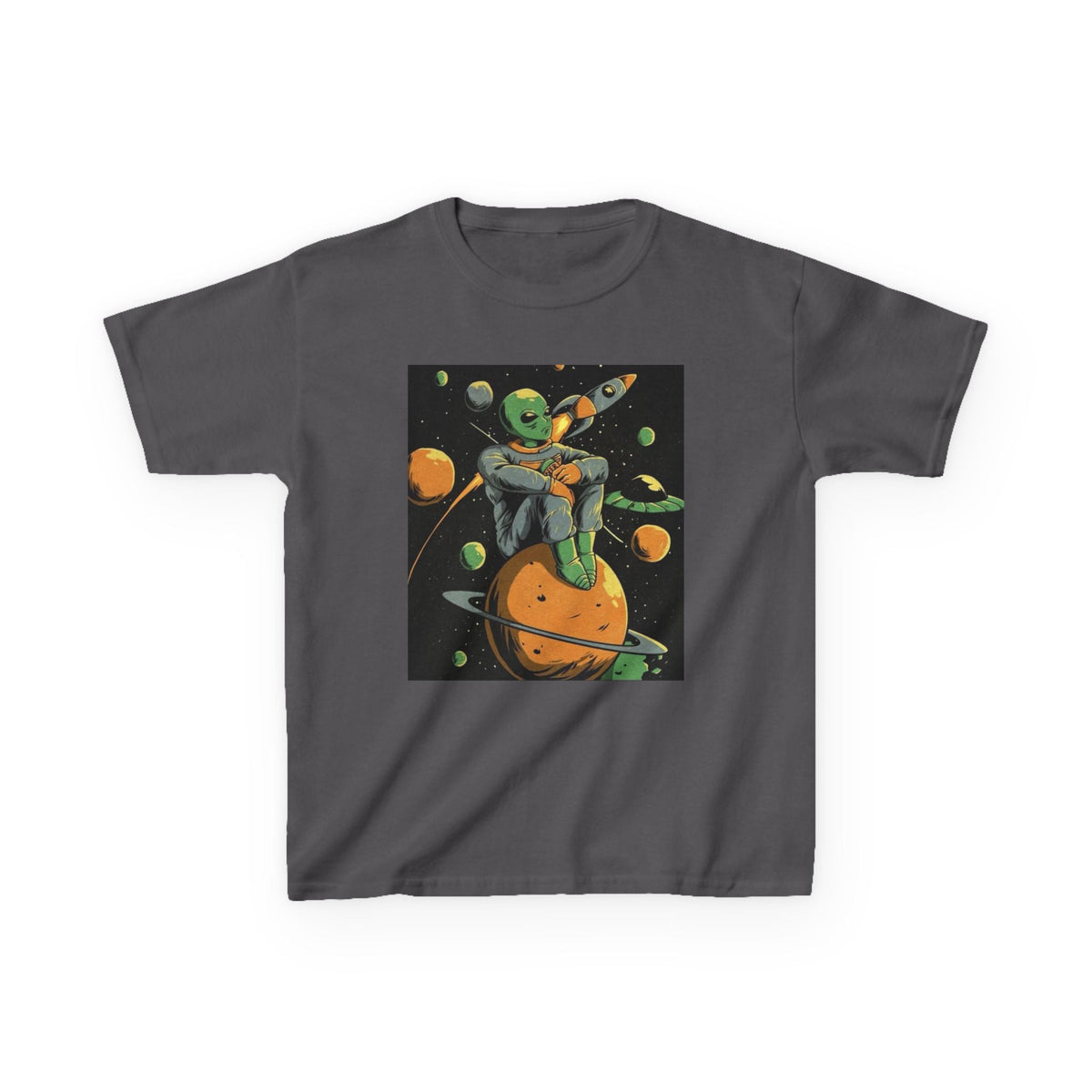 Outer Space Alien Kids Tee - Fun & Colorful Galaxy Design for Young Explorers Printify
