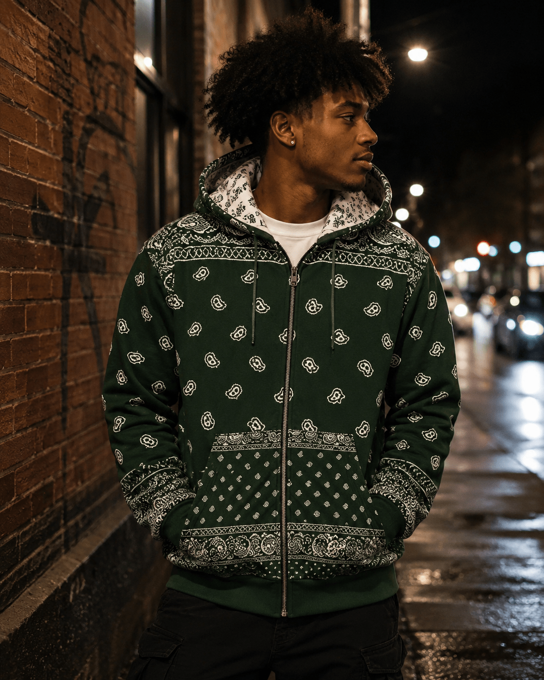 Paisley Bandana AOP Zip Hoodie