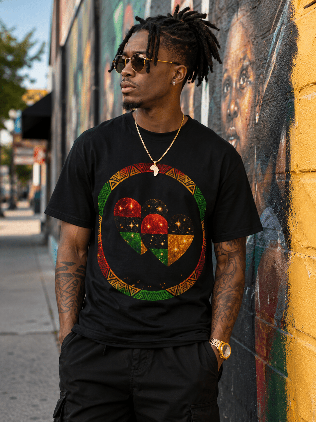 Pan-African Heart Tee - Unity Heritage Graphic T-Shirt