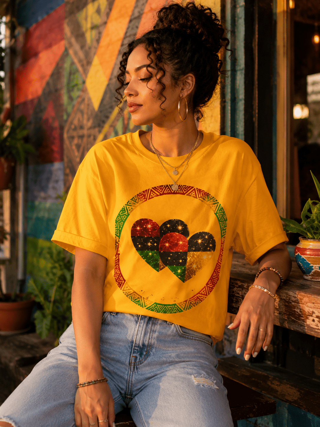 Pan-African Heart Tee - Unity Heritage Graphic T-Shirt
