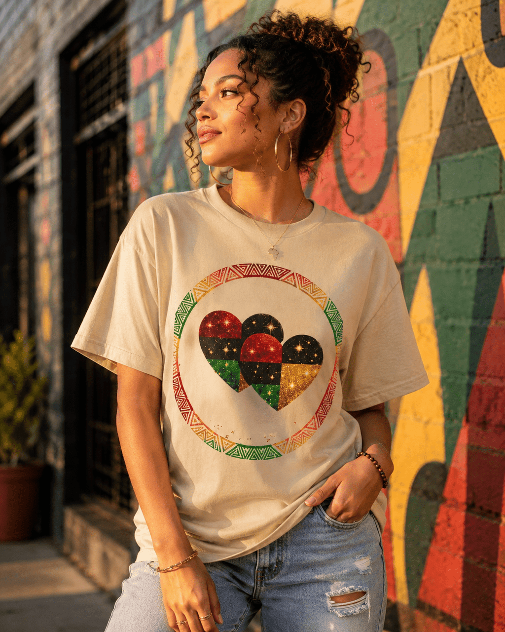Pan-African Heart Tee - Unity Heritage Graphic T-Shirt