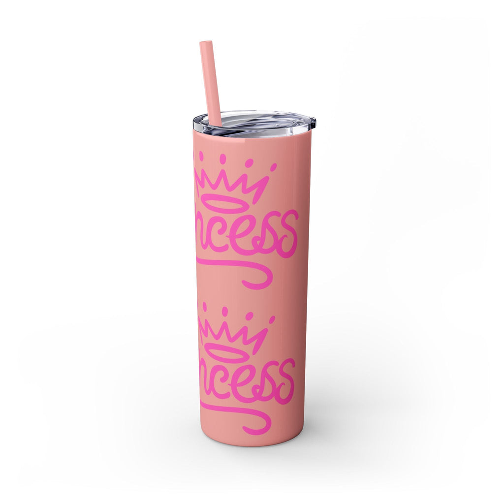 Personalized Skinny Tumbler with Straw, Cute Princess Design, Travel Cup, Gift for Her, Birthday Party Favor, Summer Vibes, Toddler Approved