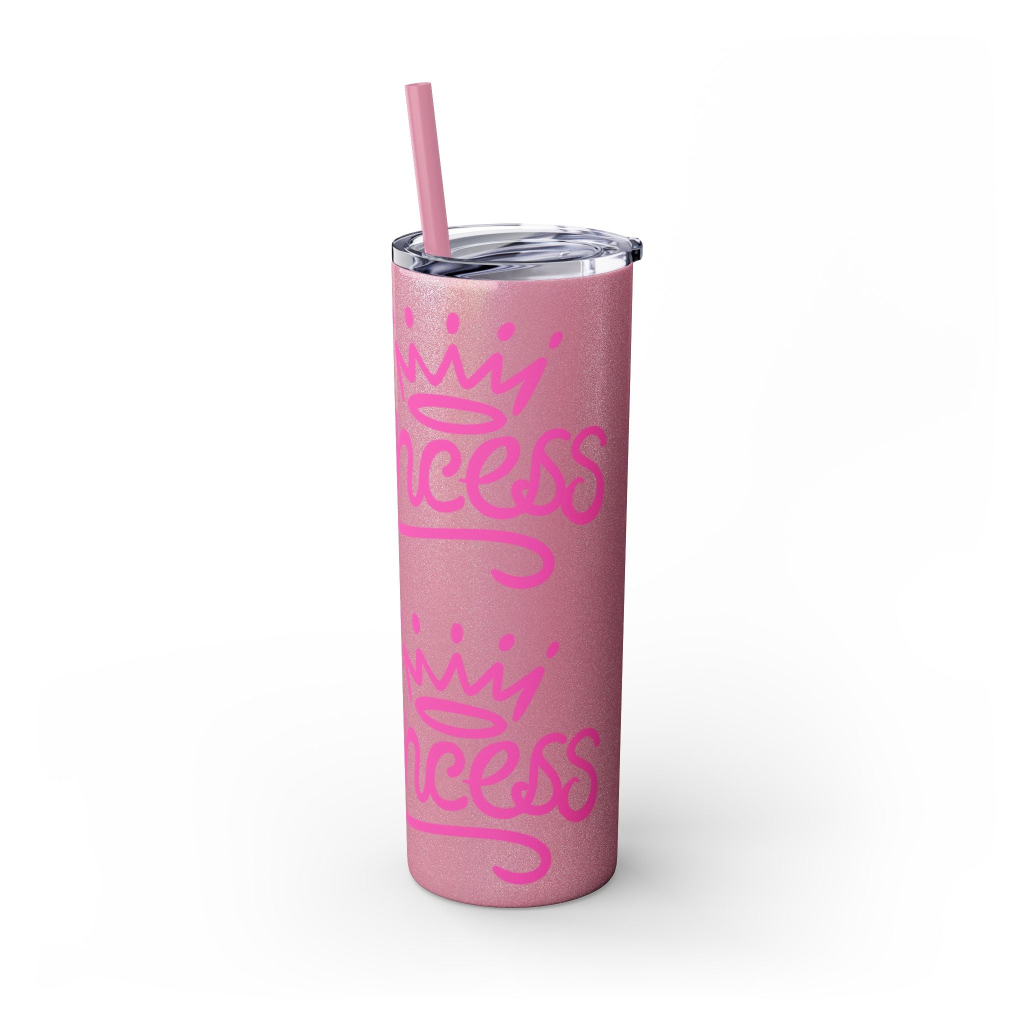 Personalized Skinny Tumbler with Straw, Cute Princess Design, Travel Cup, Gift for Her, Birthday Party Favor, Summer Vibes, Toddler Approved