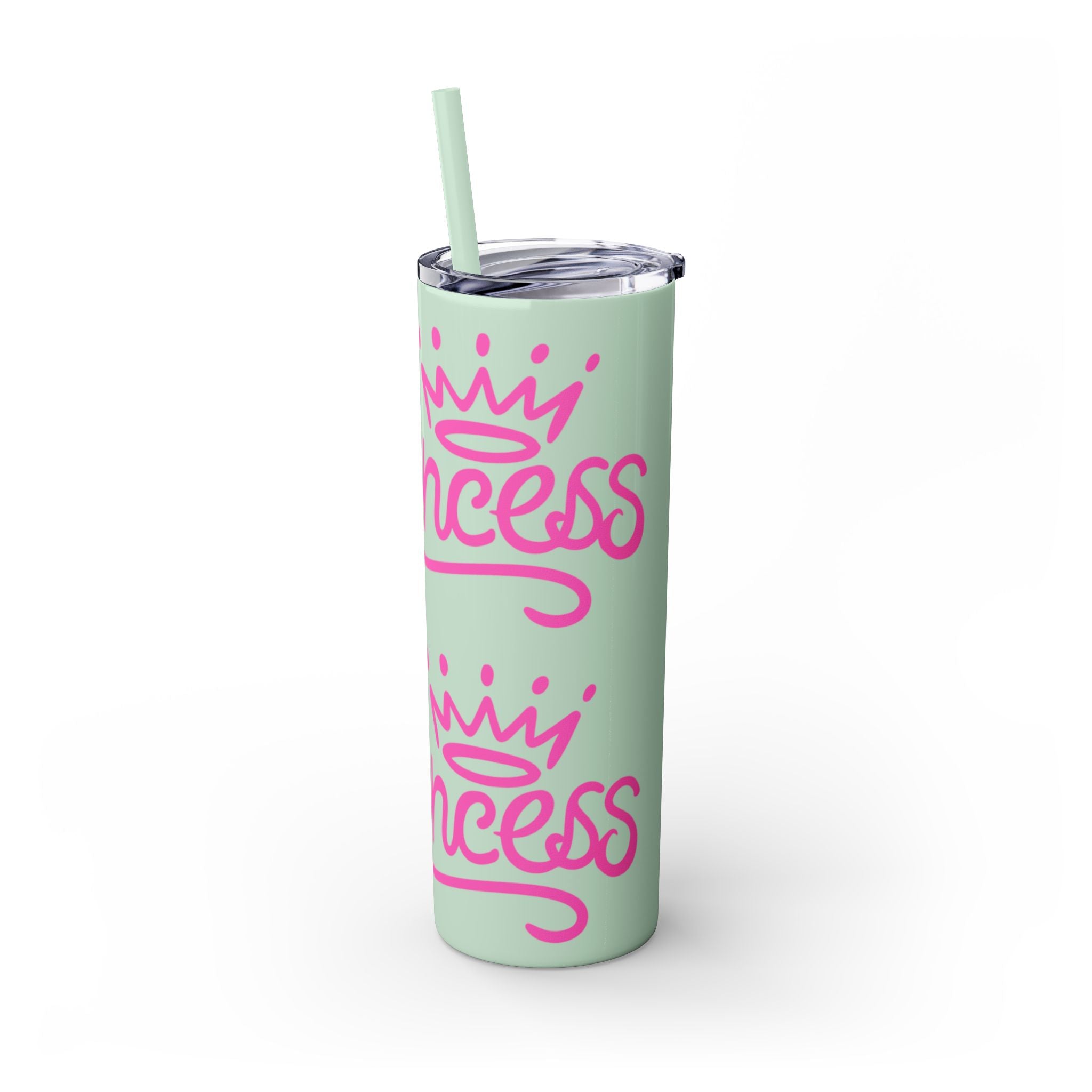 Personalized Skinny Tumbler with Straw, Cute Princess Design, Travel Cup, Gift for Her, Birthday Party Favor, Summer Vibes, Toddler Approved