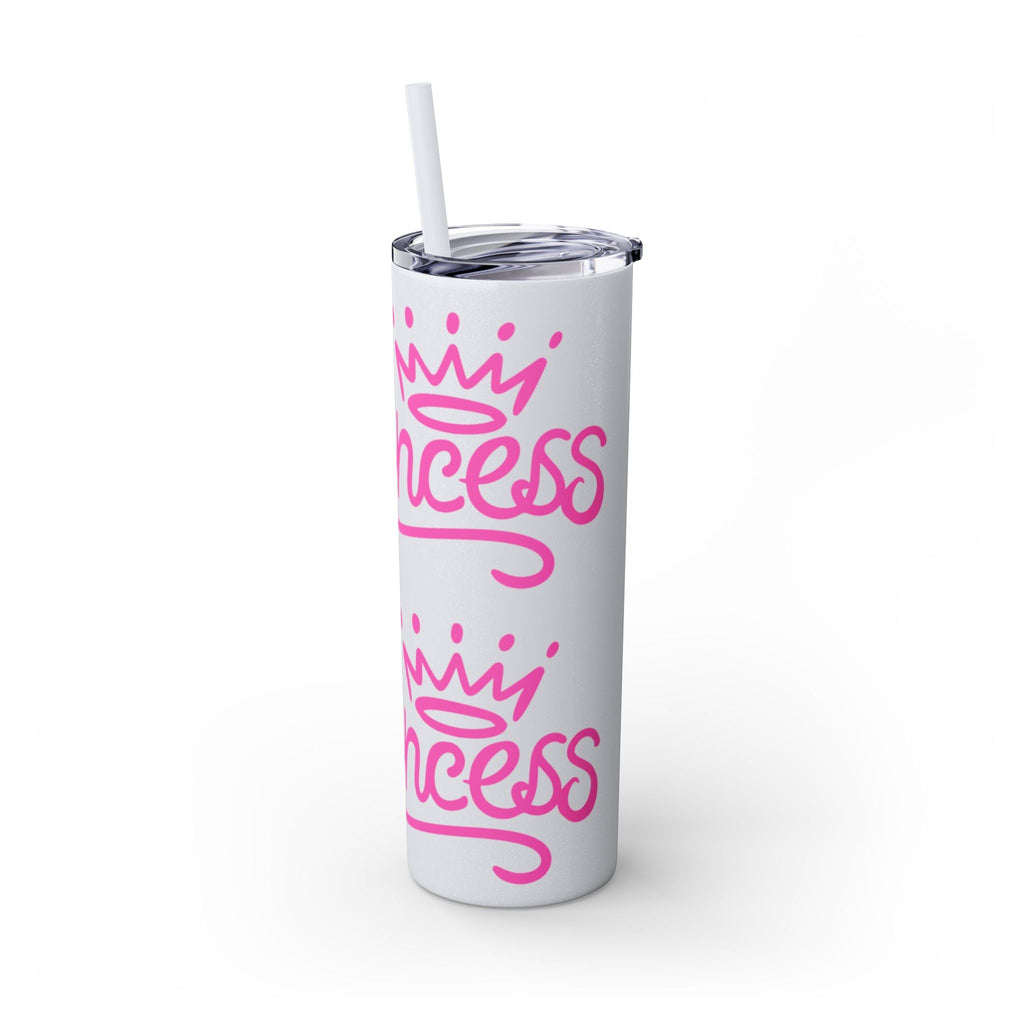 Personalized Skinny Tumbler with Straw, Cute Princess Design, Travel Cup, Gift for Her, Birthday Party Favor, Summer Vibes, Toddler Approved
