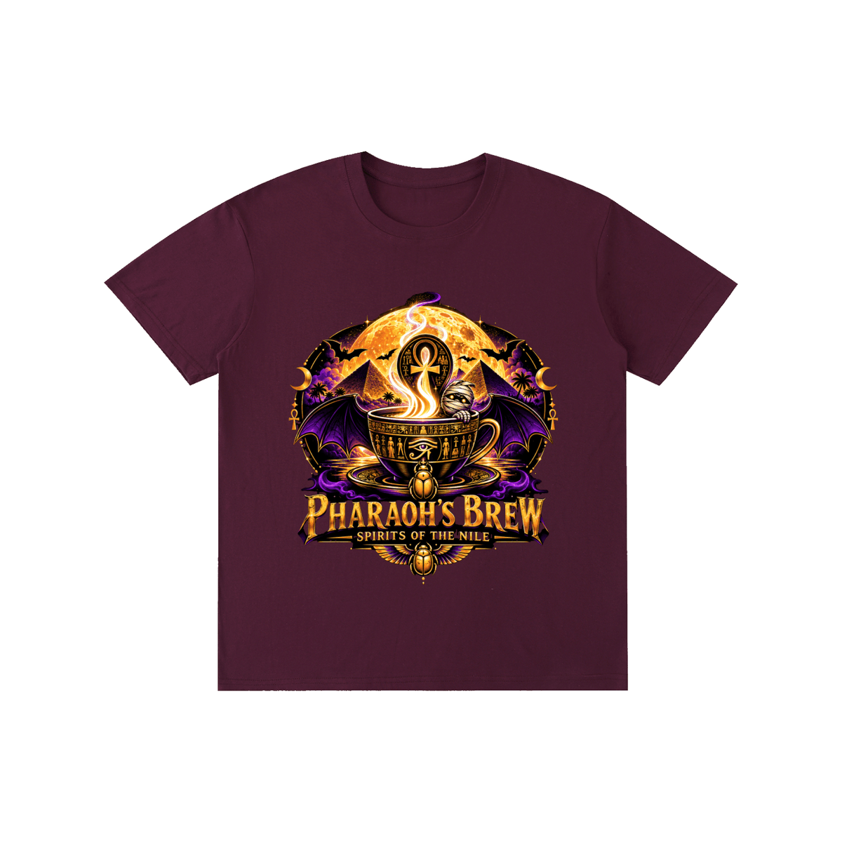 Pharaoh's Brew Tee — Egyptian Halloween Mummy Graphic Shirt