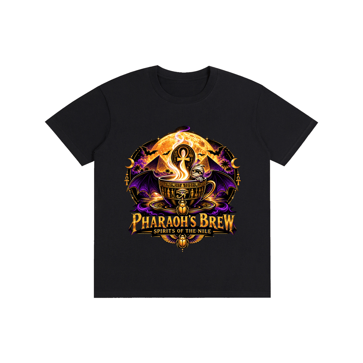 Pharaoh's Brew Tee — Egyptian Halloween Mummy Graphic Shirt